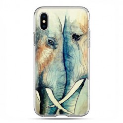 Apple iPhone X / Xs - etui na telefon - Zakochane słonie