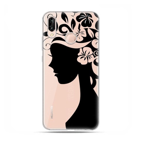 Huawei P20 Lite - etui nakładka na telefon Kobieta w kwiatach