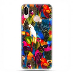 Huawei P20 Lite - etui nakładka na telefon kolorowe papugi