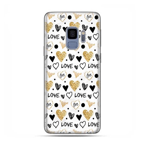 Samsung Galaxy S9 - etui na telefon z grafiką - Serduszka Love.