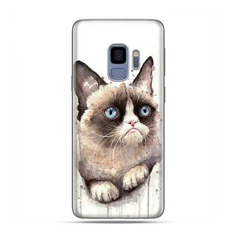 Samsung Galaxy S9 - etui na telefon z grafiką - Kot zrzęda watercolor.