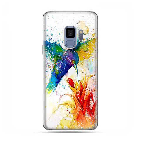 Samsung Galaxy S9 - etui na telefon z grafiką - Niebieski koliber watercolor.