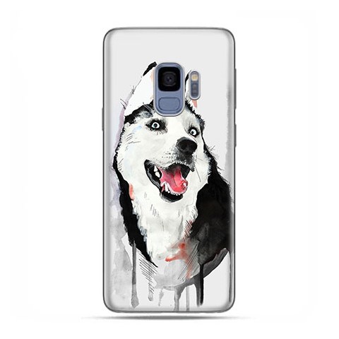 Samsung Galaxy S9 - etui na telefon z grafiką - Pies Husky watercolor.
