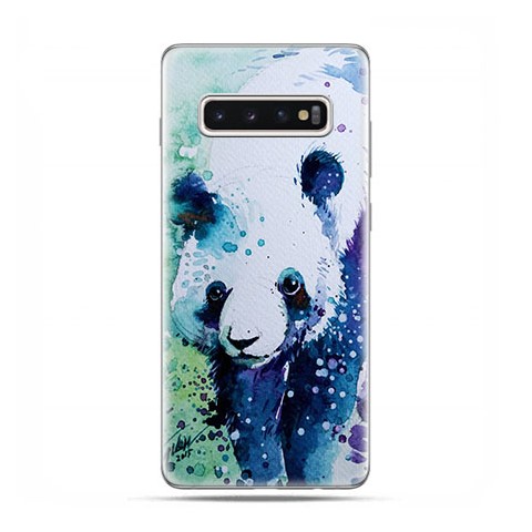 Samsung Galaxy S10 - etui na telefon z grafiką - Miś panda watercolor.