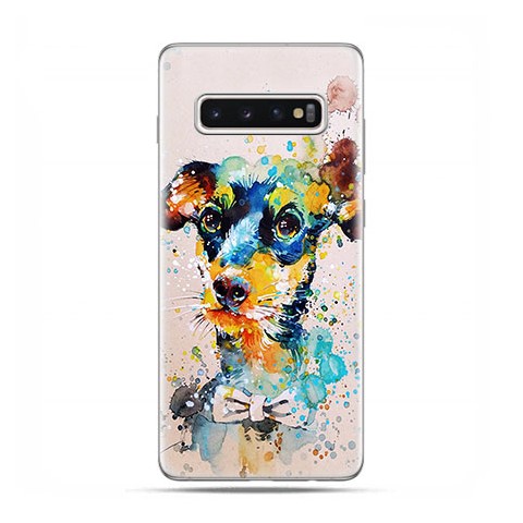 Samsung Galaxy S10 - etui na telefon z grafiką - Szczeniak watercolor.