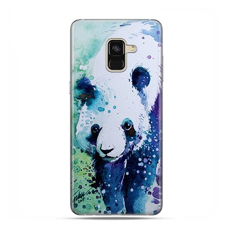 Samsung Galaxy A8 2018 - etui na telefon z grafiką - Miś panda watercolor.