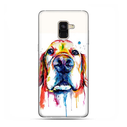Samsung Galaxy A8 2018 - etui na telefon z grafiką - Pies labrador watercolor.