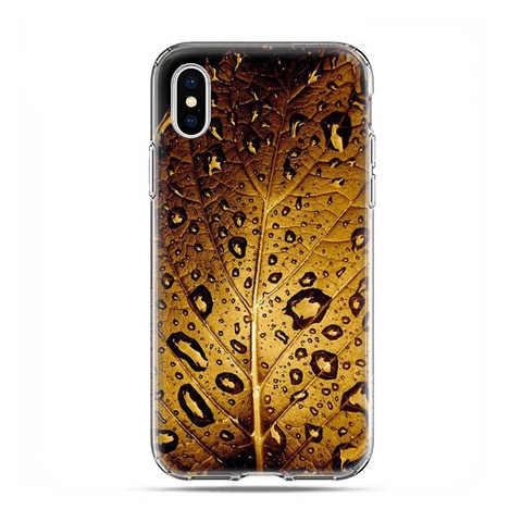 Apple iPhone X / Xs - etui na telefon - Złoty liść
