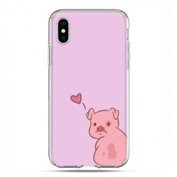 Apple iPhone X / Xs - etui na telefon - Zakochana świnka