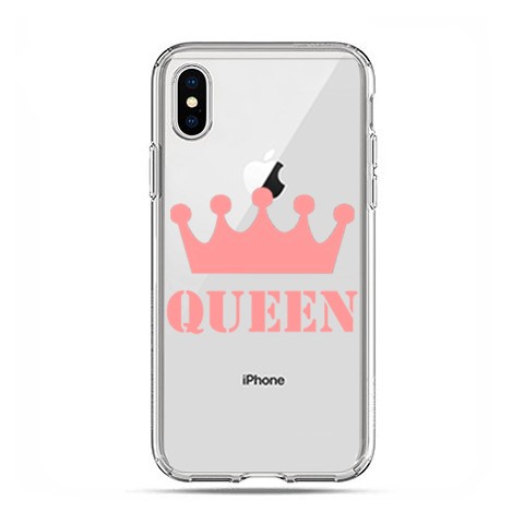 Apple iPhone X / Xs - etui na telefon - Queen z różową koroną