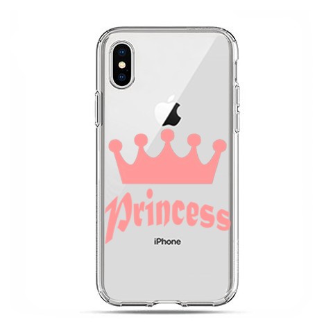 Apple iPhone X / Xs - etui na telefon - Princess z różową koroną