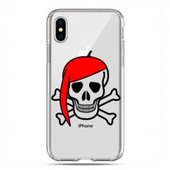 Apple iPhone X / Xs - etui na telefon - Pirat Roger z czerwoną chustą