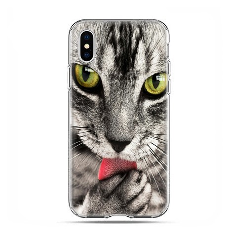 Apple iPhone X / Xs - etui na telefon - Kot liżący łapę