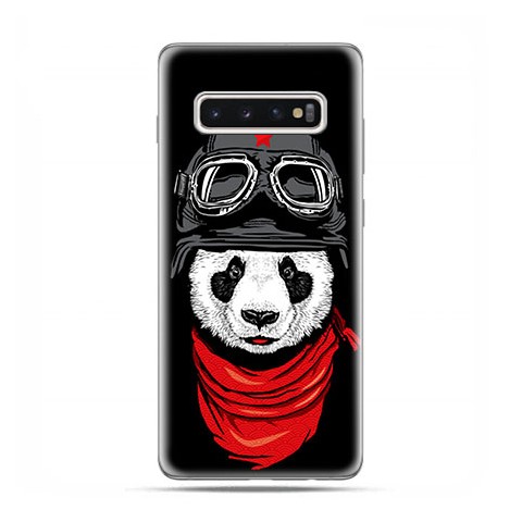 Samsung Galaxy S10 Plus - etui na telefon z grafiką - Panda w czapce.