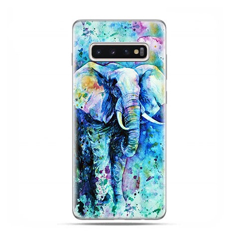 Samsung Galaxy S10 Plus - etui na telefon z grafiką - Kolorowy słoń.