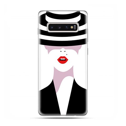 Samsung Galaxy S10 Plus - etui na telefon z grafiką - Kobieta w kapeluszu.