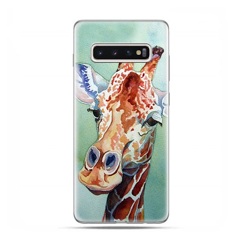 Samsung Galaxy S10 Plus - etui na telefon z grafiką - Żyrafa watercolor.