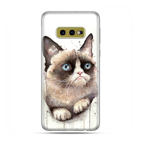 Samsung Galaxy S10e - etui na telefon z grafiką - Kot zrzęda watercolor.