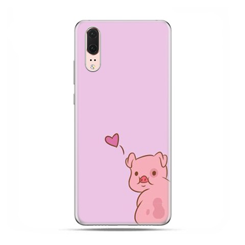 Huawei P20 - etui na telefon z grafiką - Zakochana świnka