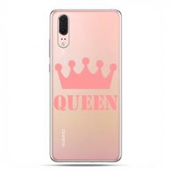 Huawei P20 - etui na telefon z grafiką - Queen z różową koroną