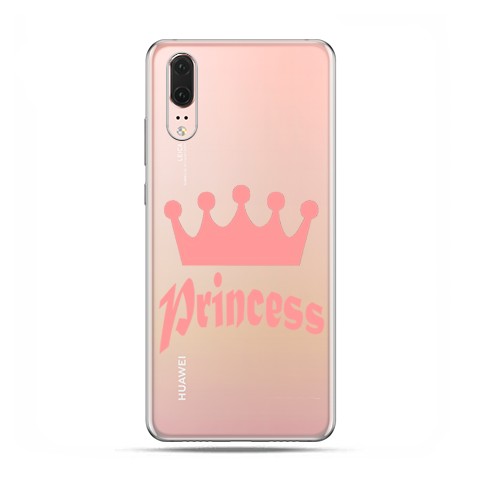 Huawei P20 - etui na telefon z grafiką - Princess z różową koroną