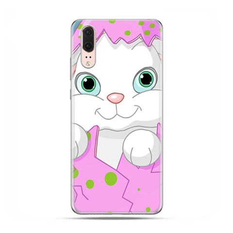 Huawei P20 - etui na telefon z grafiką - Różowy królik