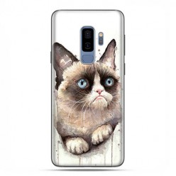 Samsung Galaxy S9 Plus - etui na telefon z grafiką - Kot zrzęda watercolor.