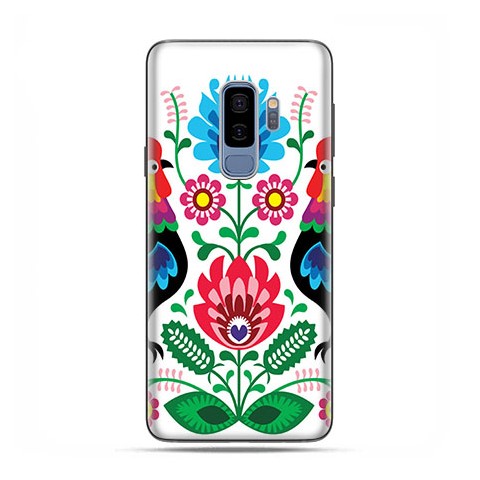 Samsung Galaxy S9 Plus - etui na telefon z grafiką - Łowickie wzory kwiaty.