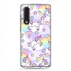 Huawei P30 - silikonowe etui na telefon - Zakochane jednorożce