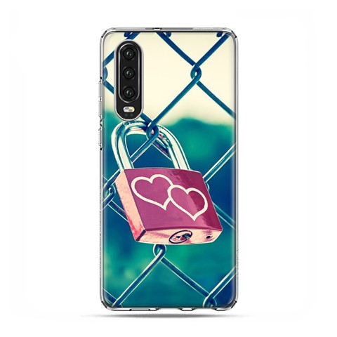 Huawei P30 - silikonowe etui na telefon - Kłódka symbol wiecznej miłości