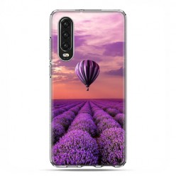 Huawei P30 - silikonowe etui na telefon - Lot nad polem lawendy