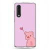 Huawei P30 - silikonowe etui na telefon - Zakochana świnka