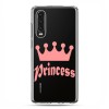 Huawei P30 - silikonowe etui na telefon - Princess z różową koroną