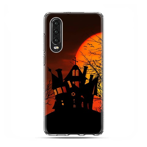 Huawei P30 - silikonowe etui na telefon - Straszny dwór Halloween