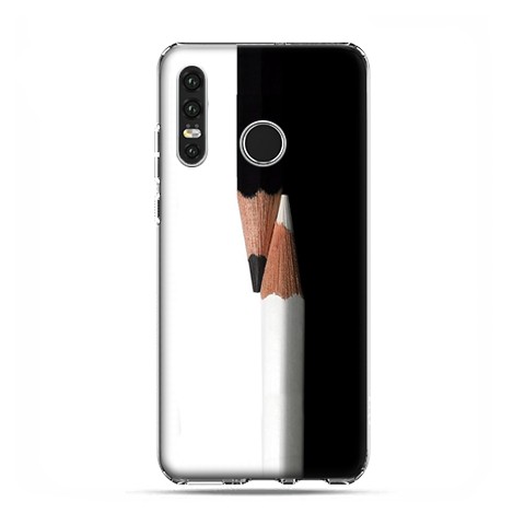 Huawei P30 Lite - etui na telefon - Biały i czarny ołówek