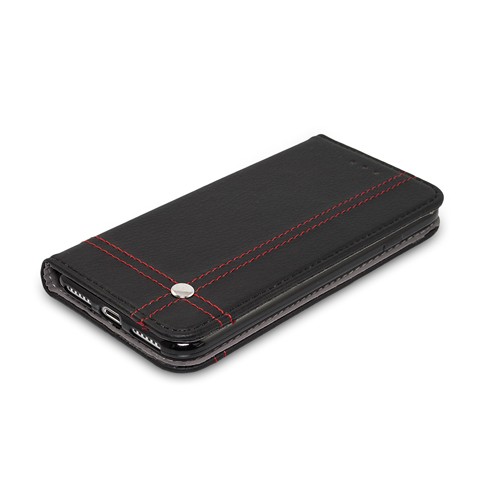 Etui z klapką portfel na karty do Samsung Galaxy S6 Edge - czarny