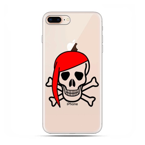 Apple iPhone 8 - etui case na telefon - Pirat Roger z czerwoną chustą