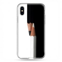 Apple iPhone Xs Max - etui na telefon - Biały i czarny ołówek