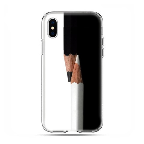 Apple iPhone Xs Max - etui na telefon - Biały i czarny ołówek