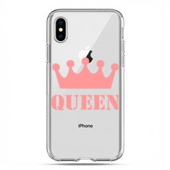 Apple iPhone Xs Max - etui na telefon - Queen z różową koroną