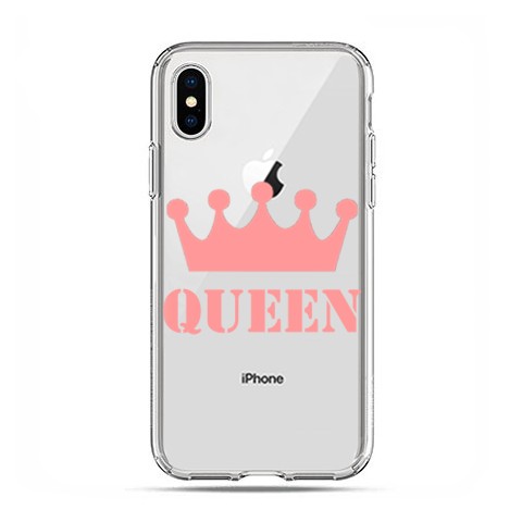 Apple iPhone Xs Max - etui na telefon - Queen z różową koroną