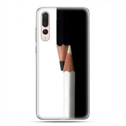 Huawei P20 Pro - silikonowe etui na telefon - Biały i czarny ołówek