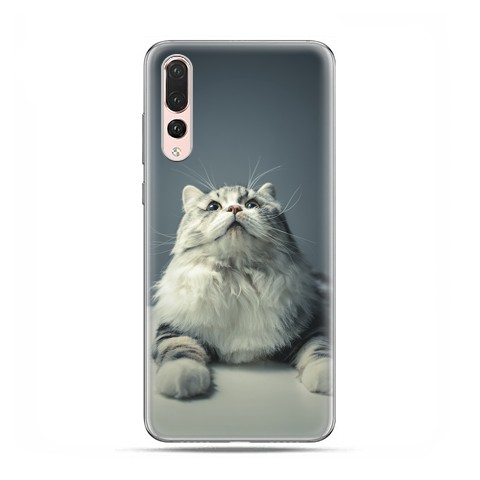 Huawei P20 Pro - silikonowe etui na telefon - Ciekawski szary kot
