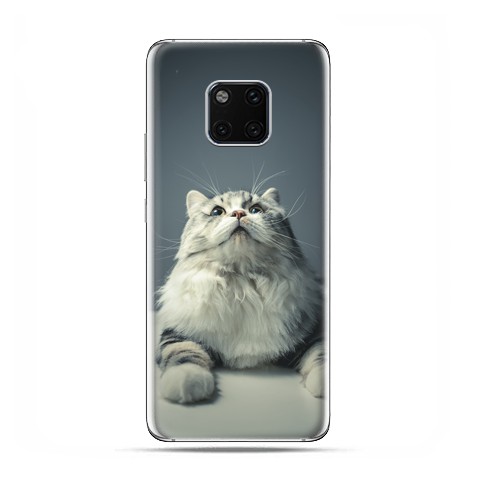 Huawei Mate 20 Pro - nakładka etui na telefon - Ciekawski szary kot