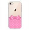 Apple iPhone 8 - etui case na telefon - Polka dot różowa kokardka
