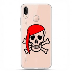 Huawei P20 Lite - etui nakładka na telefon Pirat Roger z czerwoną chustą