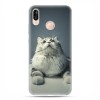 Huawei P20 Lite - etui nakładka na telefon Ciekawski szary kot