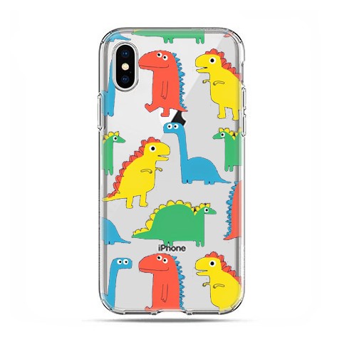Apple iPhone Xs Max - etui na telefon - Kolorowe dinozaury