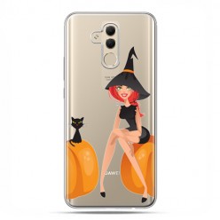Huawei Mate 20 Lite - etui na telefon - Halloween, czarownica, kot i dynie