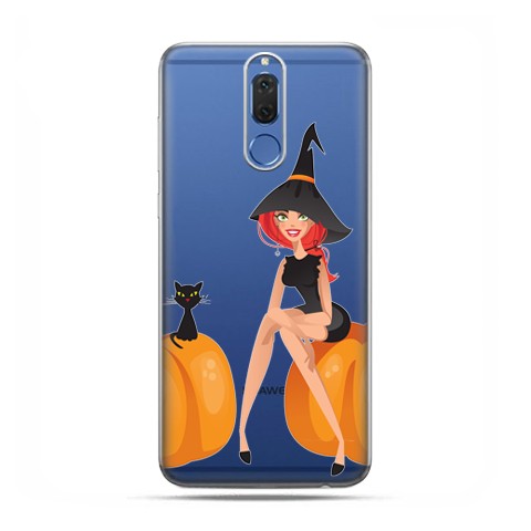 Huawei Mate 10 Lite - etui na telefon - Halloween, czarownica, kot i dynie
